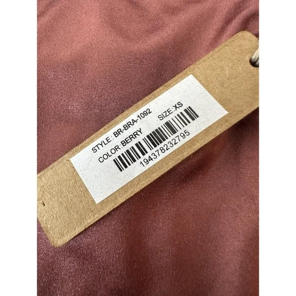 New SKIMS Bralette Top Women's XS Berry Stretch Satin Square‎ Neck Romantic New - Picture 4 of 10